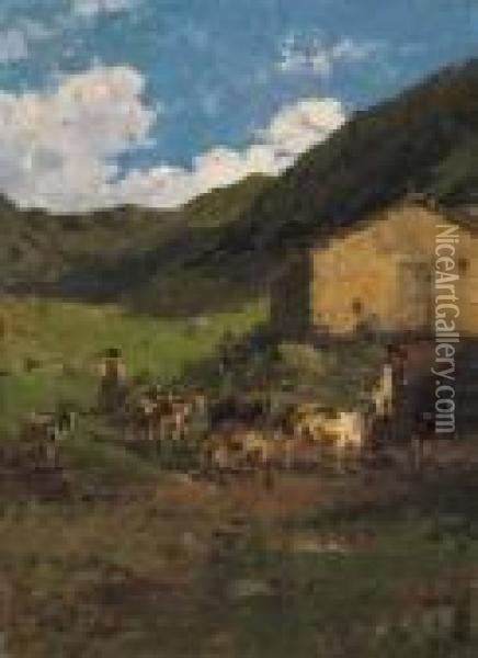 Paesaggio Montano Oil Painting - Leonardo Bazzaro