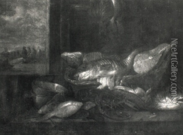 Stilleben Von Fischen Oil Painting - Abraham van Beyeren