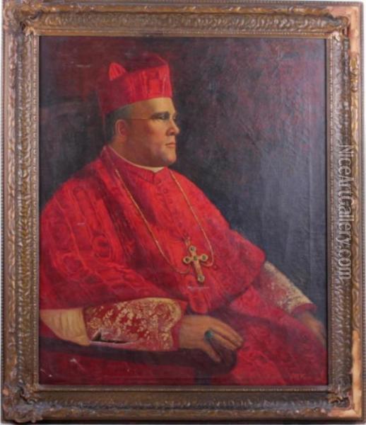 A Portrait Of A Roman Catholic Cardinal Oil Painting - Joseph Malachy Kavanagh