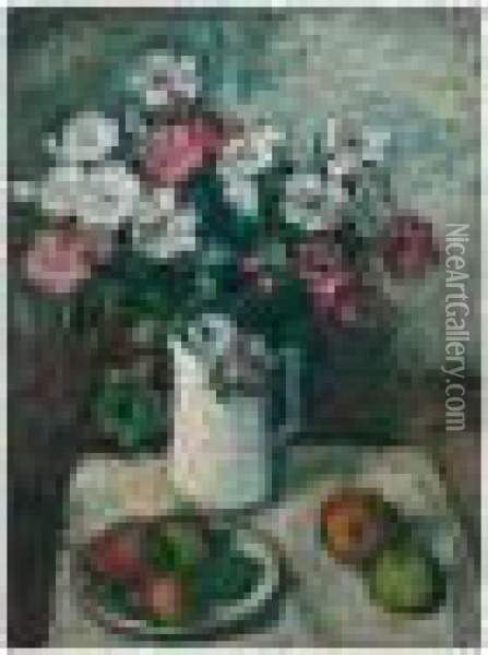 Fruits Et Fleurs Oil Painting - Georges dEspagnat
