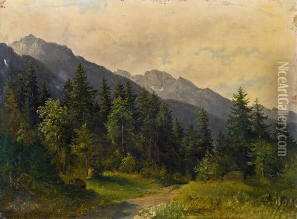 Landschaftsstudie Oil Painting - Friedrich Gauermann