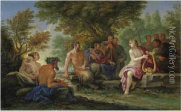 La Disputa Tra Apollo E Marsia Oil Painting - Cirlce Of Filippo Lauri
