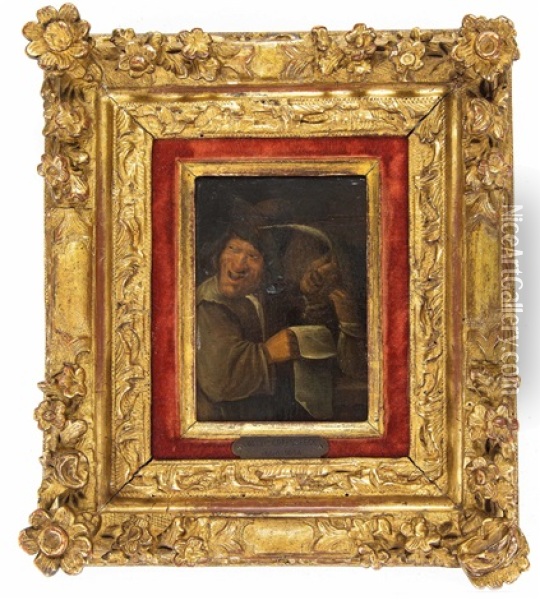 Zwei Lachende Manner Mit Schriftstuck Oil Painting - Joos van Craesbeeck