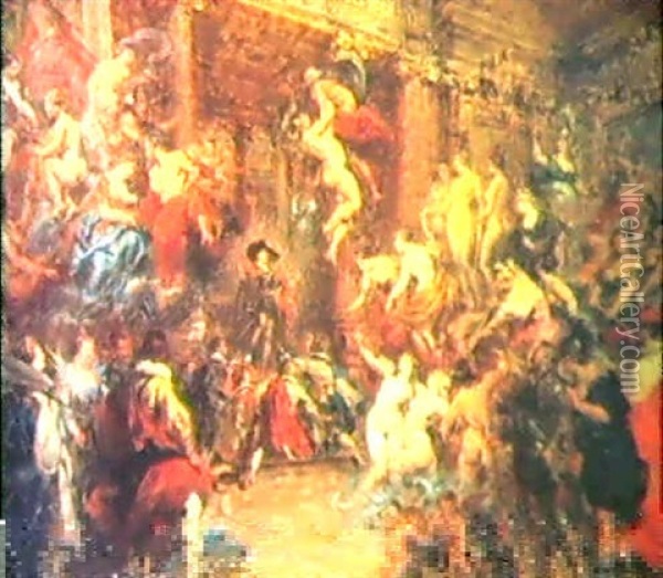 A La Gloire De Rubens Oil Painting - Louis Beroud