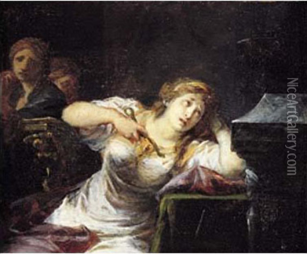 La Mort De Cleopatre Oil Painting - Jean-Baptiste Regnault