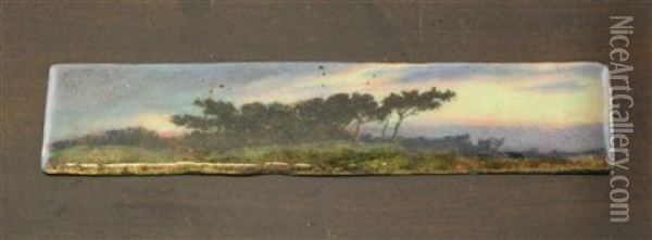 Untitled (scene Of Trees In A Landscape) Oil Painting - Fleetwood Charles Varley