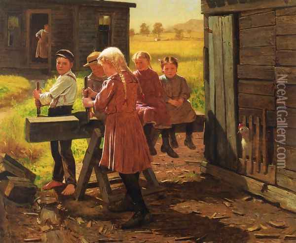 The Industrious Family Oil Painting - John George Brown