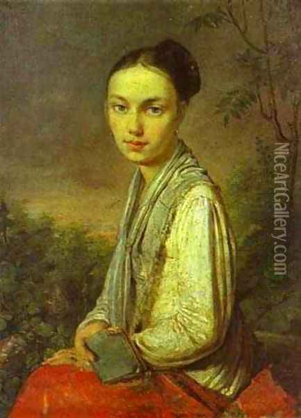 Portrait Of Vs Putyatina 1815-1816 Oil Painting - Aleksei Gavrilovich Venetsianov