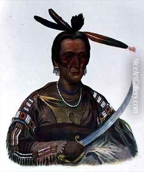 To Ka Cou a Yankton Sioux Chief Oil Painting - George Cooke