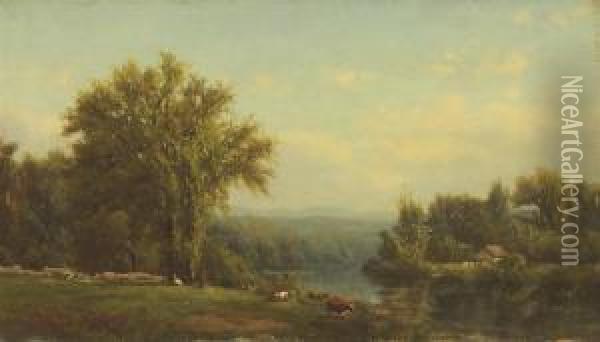 Hudson River Scene Oil Painting - John Clinton Ogilvie
