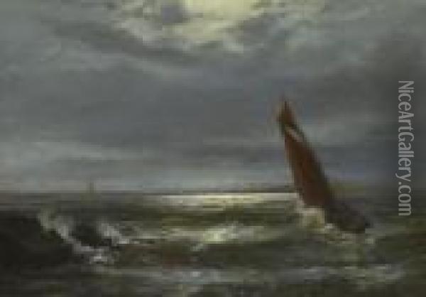 Meereslandschaft Mitsegelboot Oil Painting - Gerhard Arij Ludwig Morgenstje Munthe