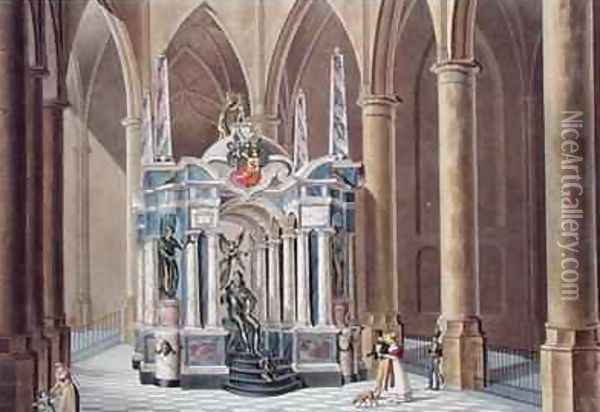 Tomb of William I Prince of Orange at Delft from Choix des Monuments Edifices et Maisons les plus remarquables du Royaume des Pays Bas Oil Painting - Pierre Jacques Goetghebuer