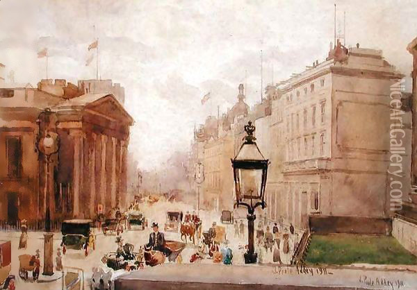 Pall Mall from the National Gallery, with a view of the Royal College of Physicians Oil Painting - Joseph Poole Addey