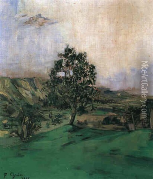 Paysage A L'arbre Oil Painting - Francis Gruber