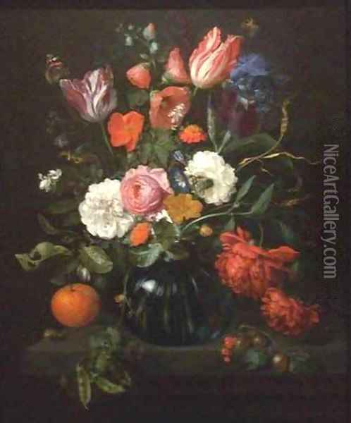 Vase of Flowers 2 Oil Painting - Jan Davidsz. De Heem