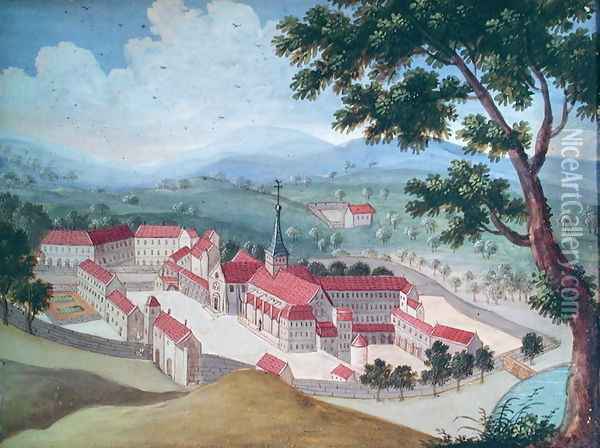 General view of the Abbey from the east, from 'l'Abbaye de Port-Royal', c.1710 Oil Painting - Cochin, Louise Madelaine