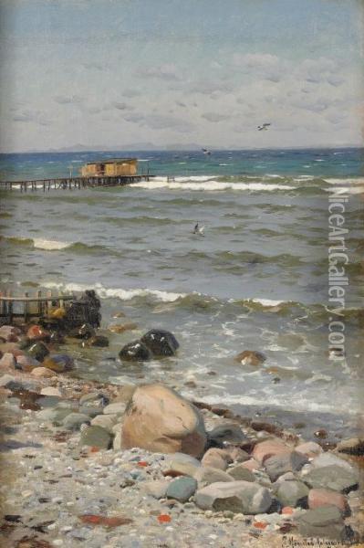 Stranden I Aalsgaard Oil Painting - Peder Mork Monsted
