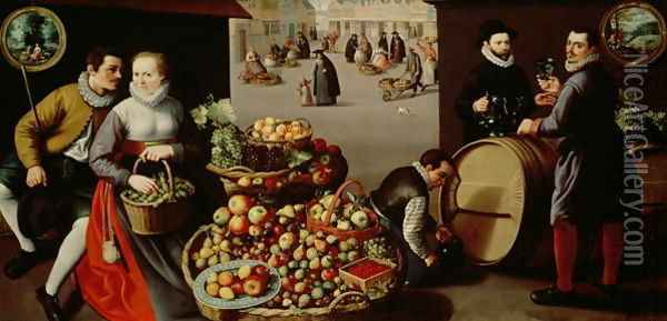 Fruit Market Oil Painting - Lucas Van Valkenborch