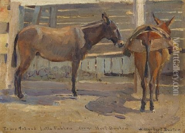 Pack Mules, Mexico Oil Painting - William Herbert Dunton