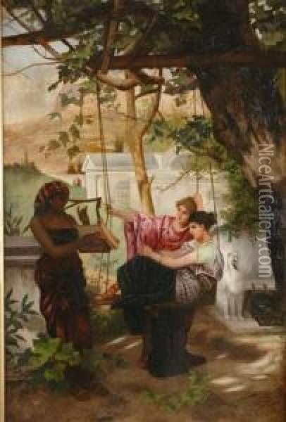 The Song Of The Slave-girl, Circa Oil Painting - Henrik Ippolipovich Semiradskii