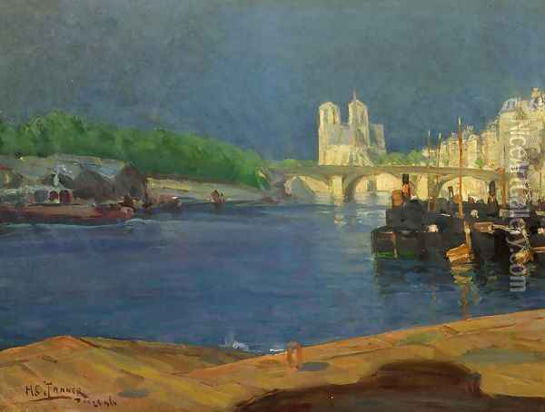 View of the Seine Looking toward Notre Dame Oil Painting - Henry Ossawa Tanner