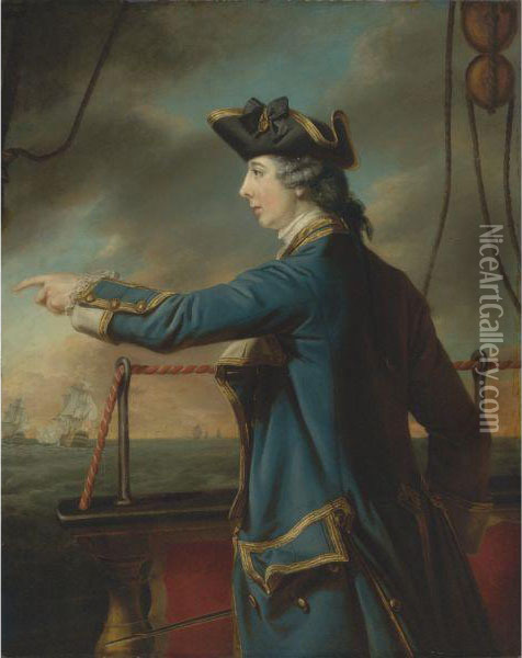 Portrait Of Captain Edward Knowles, R.n. (1742-1762) Oil Painting - Francis Coates Jones