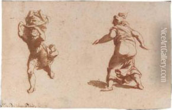 Two Figure Studies, After The Antique Oil Painting - Johannes Episcopius
