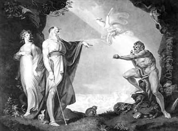 Prospero Miranda Caliban and Ariel Oil Painting - Fuseli, Henry (Fussli, Johann Heinrich)