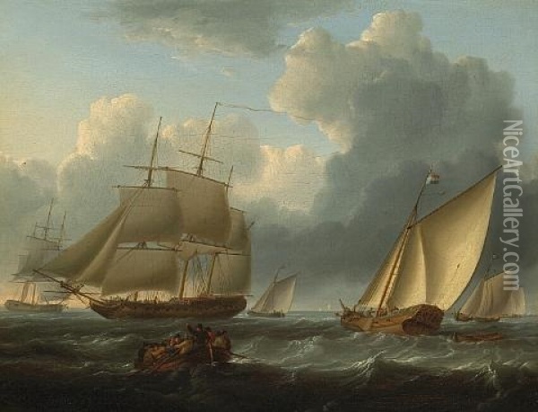 A Breezy Day Oil Painting - Johannes Christiaan Schotel