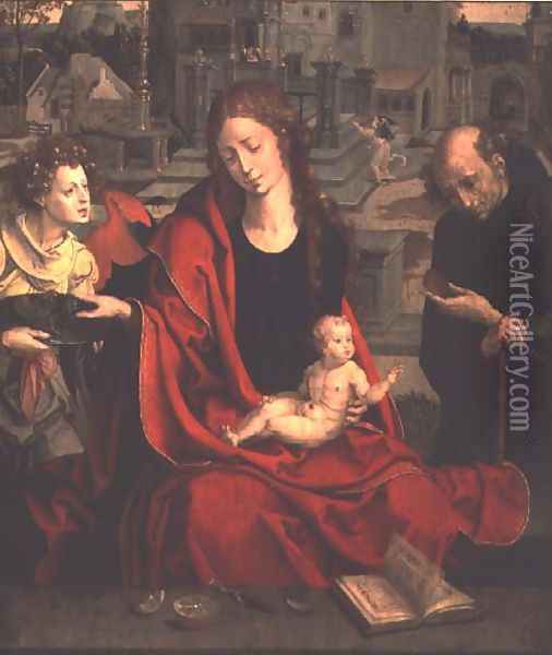 The Holy Family Oil Painting - Pieter Coecke Van Aelst