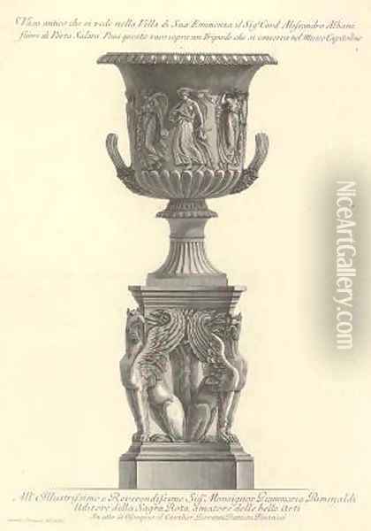 A Collection of Vases, Urns and Tripods from Vasi, Candelabri, Cippi, Sarcofagi, Tripodi, Lucerne Oil Painting - Giovanni Battista Piranesi