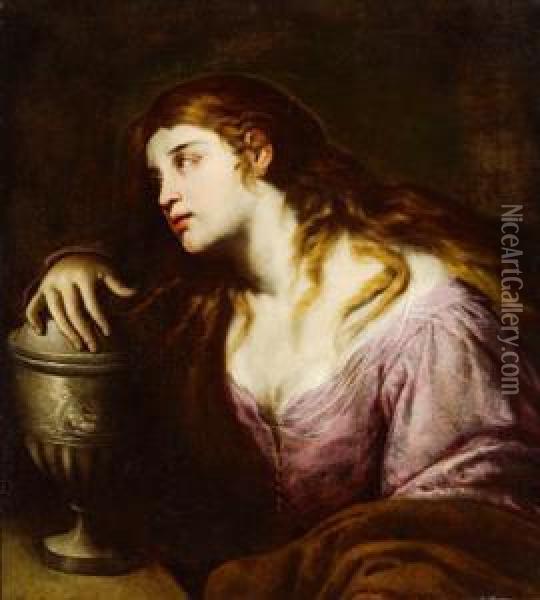 Maddalena Penitente Oil Painting - Andrea Vaccaro