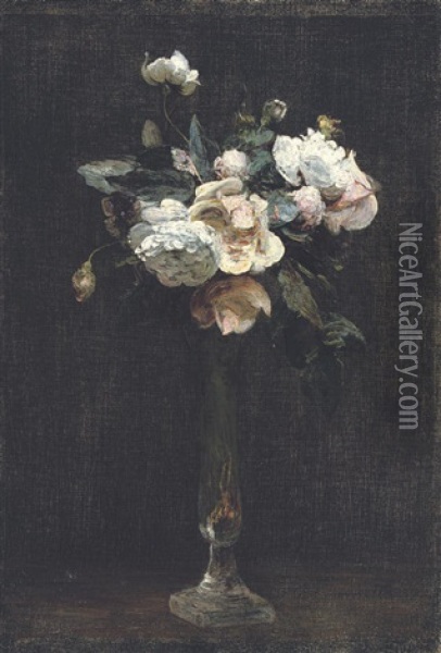 Petites Roses Oil Painting - Henri Fantin-Latour