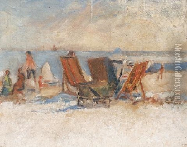 On The Shore Oil Painting - Robert Graham Dryden Alexander