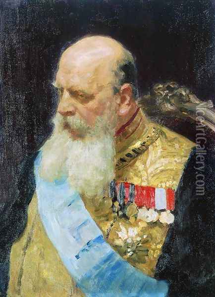 Portrait of member of State Council Count Dmitri Martinovich Solsky Oil Painting - Ilya Efimovich Efimovich Repin