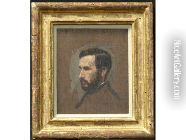 Portrait Of A Man With A Beard Oil Painting - Thomas Anshutz