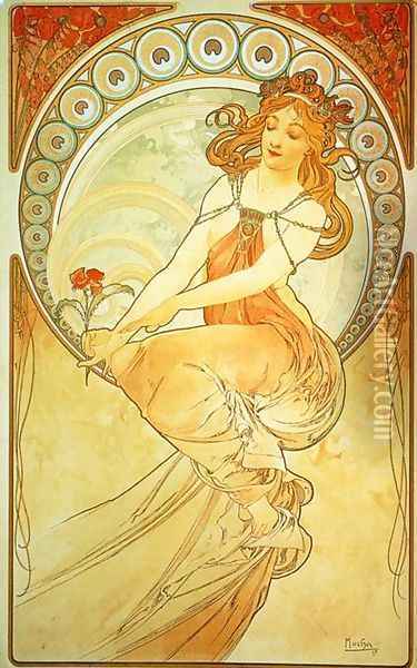 Painting. From The Arts Series. 1898 Oil Painting - Alphonse Maria Mucha