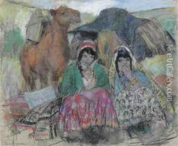 Arab Women Oil Painting - Leon Shulman Gaspard