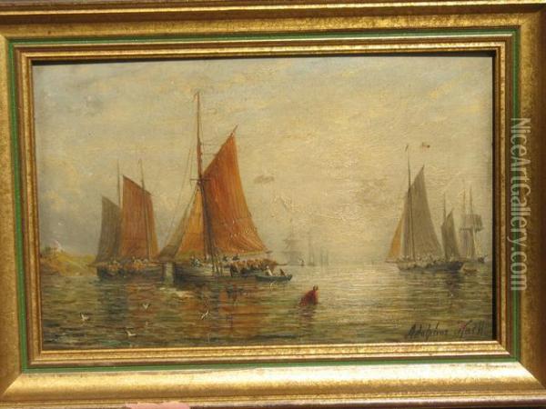 Les Voiliers Oil Painting - Adolphus Knell