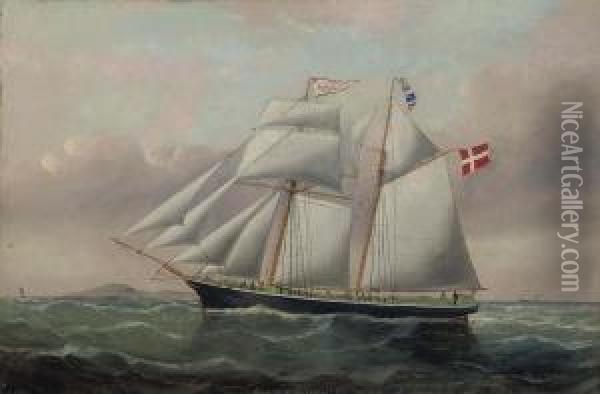 The Danish Topsail Schooner 
Hansine Oil Painting - William Howard Yorke
