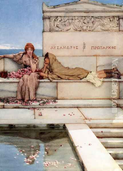 Xanthe and Phaon Oil Painting - Sir Lawrence Alma-Tadema