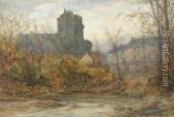 Doune Castle Oil Painting - David Law