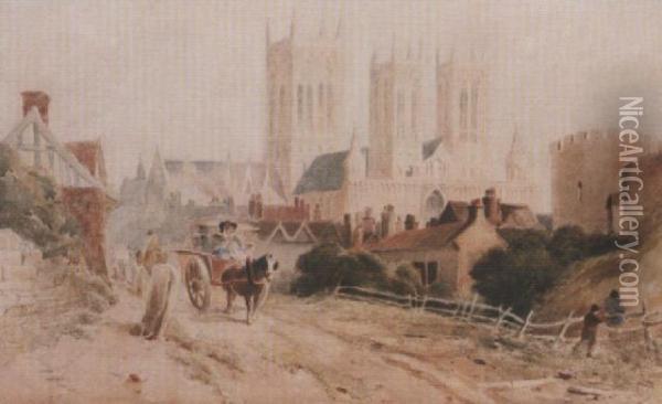Lincoln Cathedral Oil Painting - Peter de Wint