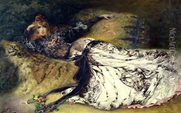 Sarah Bernhardt (1844-1923) 1871 Oil Painting - Georges Jules Victor Clairin