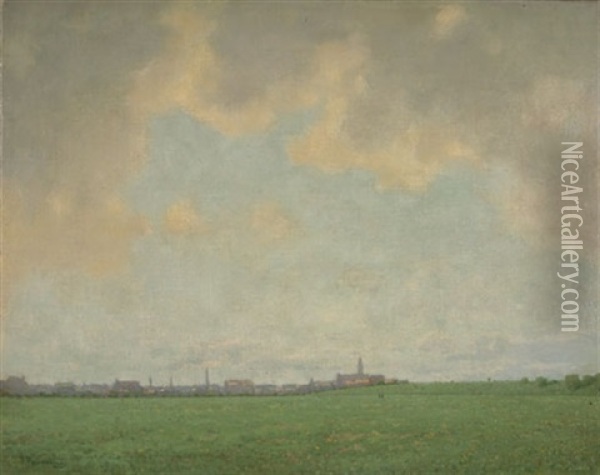 Theresienwiese Oil Painting - Fritz Wilhelm Rabending