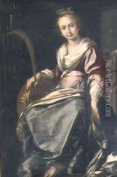 St. Cecilia Oil Painting - Bernardo Strozzi