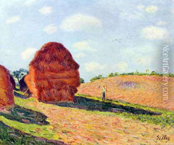 The straw rents Oil Painting - Alfred Sisley