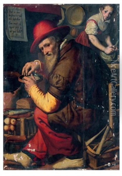 Le Compteur De Grains D'orge Oil Painting - Pieter Pietersz