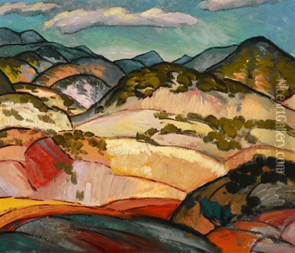 Santa Fe Landscape Oil Painting - Willard Ayer Nash