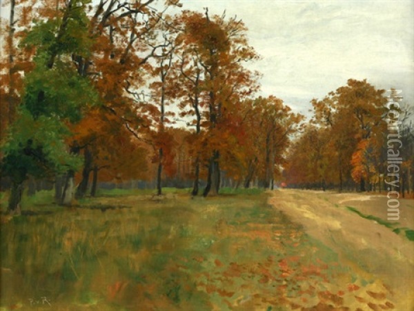 Herbstliche Waldlandschaft Auf Einer Lichtung Oil Painting - Paul von Ravenstein